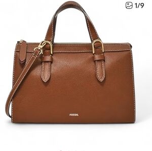 NWT Fossil Tessa Crossbody Satchel Medium Brown SHB3171210 KH